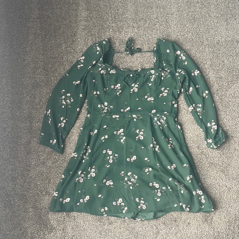 Abercrombie & Fitch Floral Green Mini Dress size Large new with tags